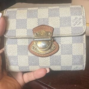 Louis Vuitton Cream and Brown Checkered Wallet